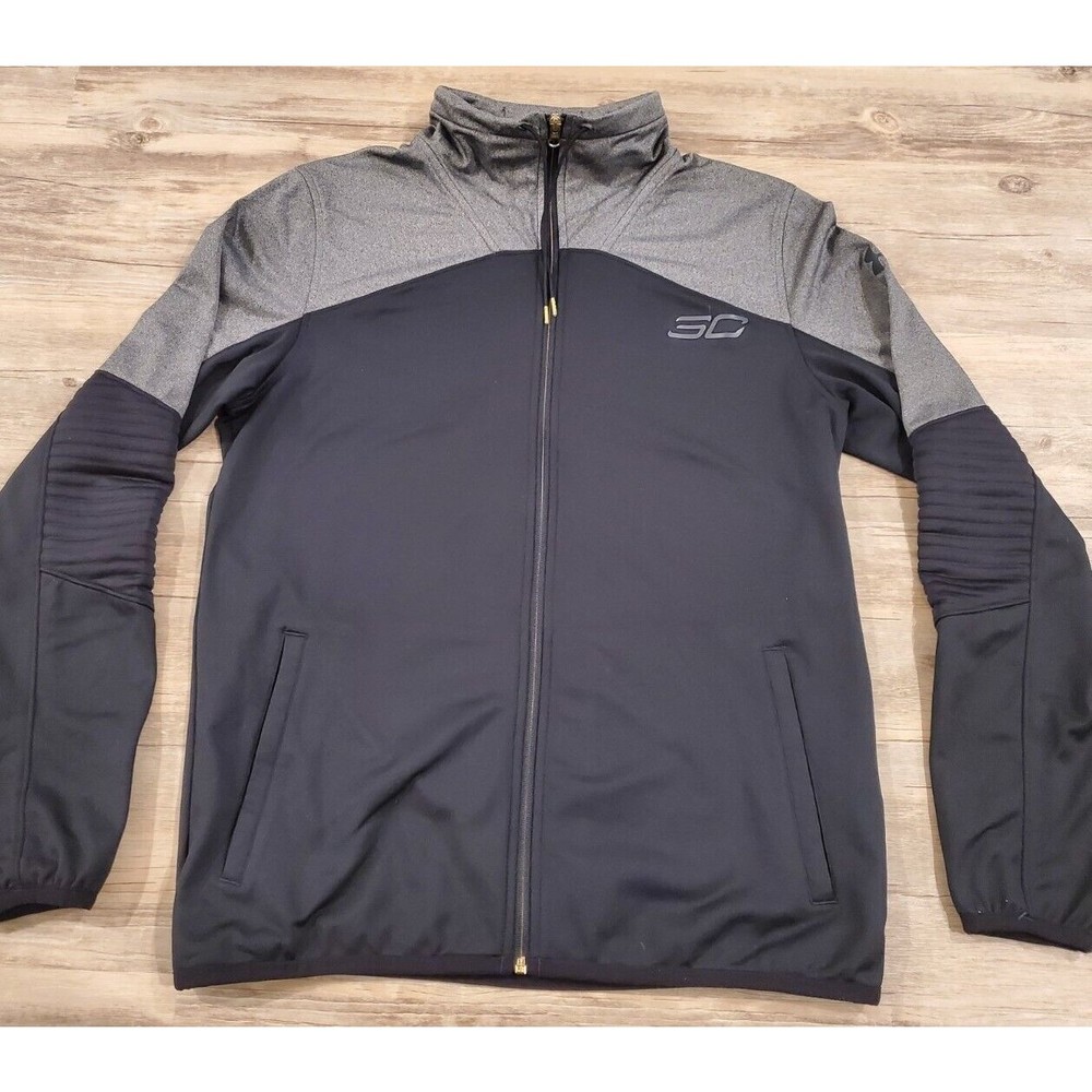 Under Armour Steph Curry SC30 Super30nic Jacket 1288450-001 Black/Gray Mens Sz S